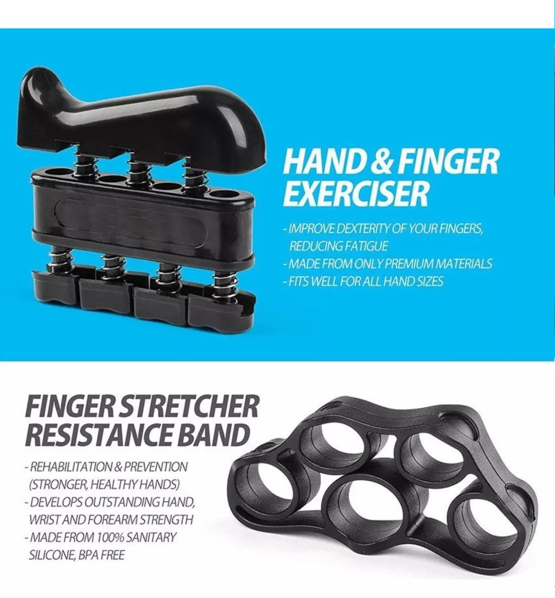 Kit Ejercitador Hand Grip Mano Muñeca